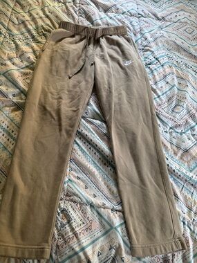 Nike Olive/Tan Fleece Joggers with White Logo